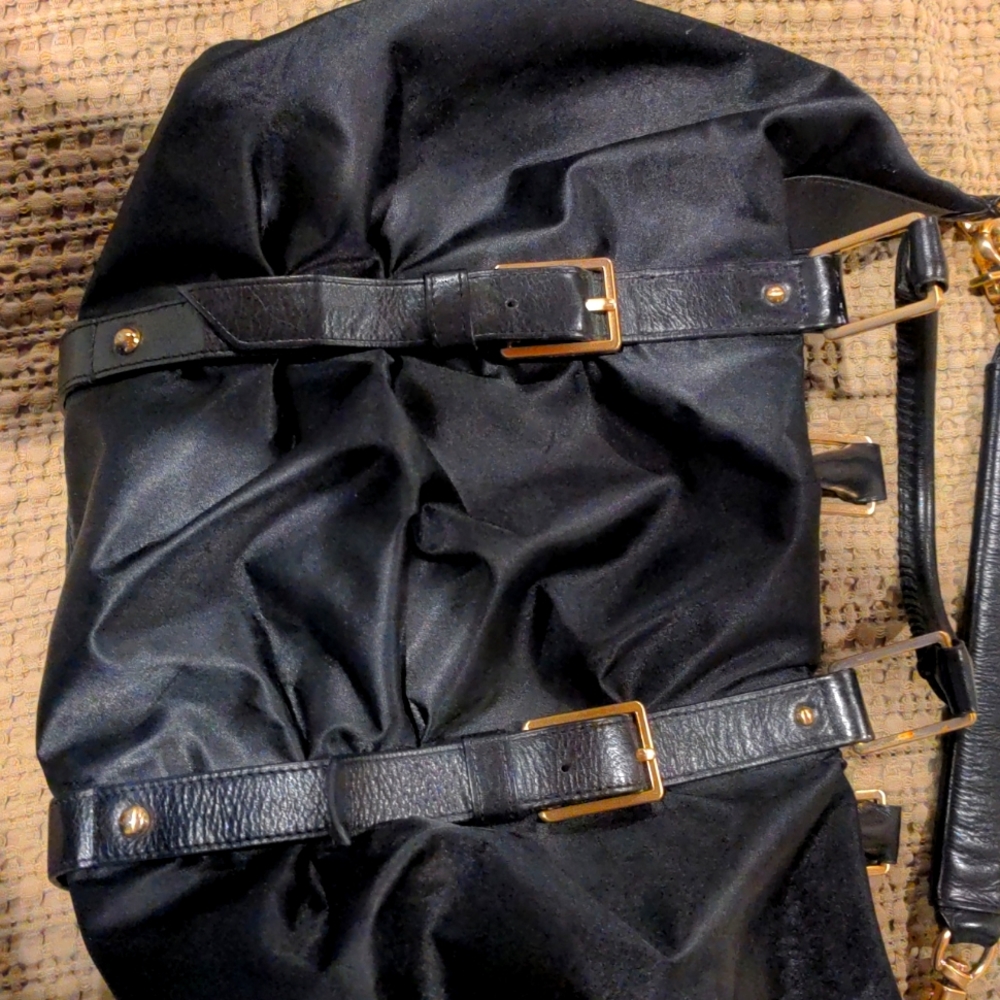 Botkier black satin leather purse